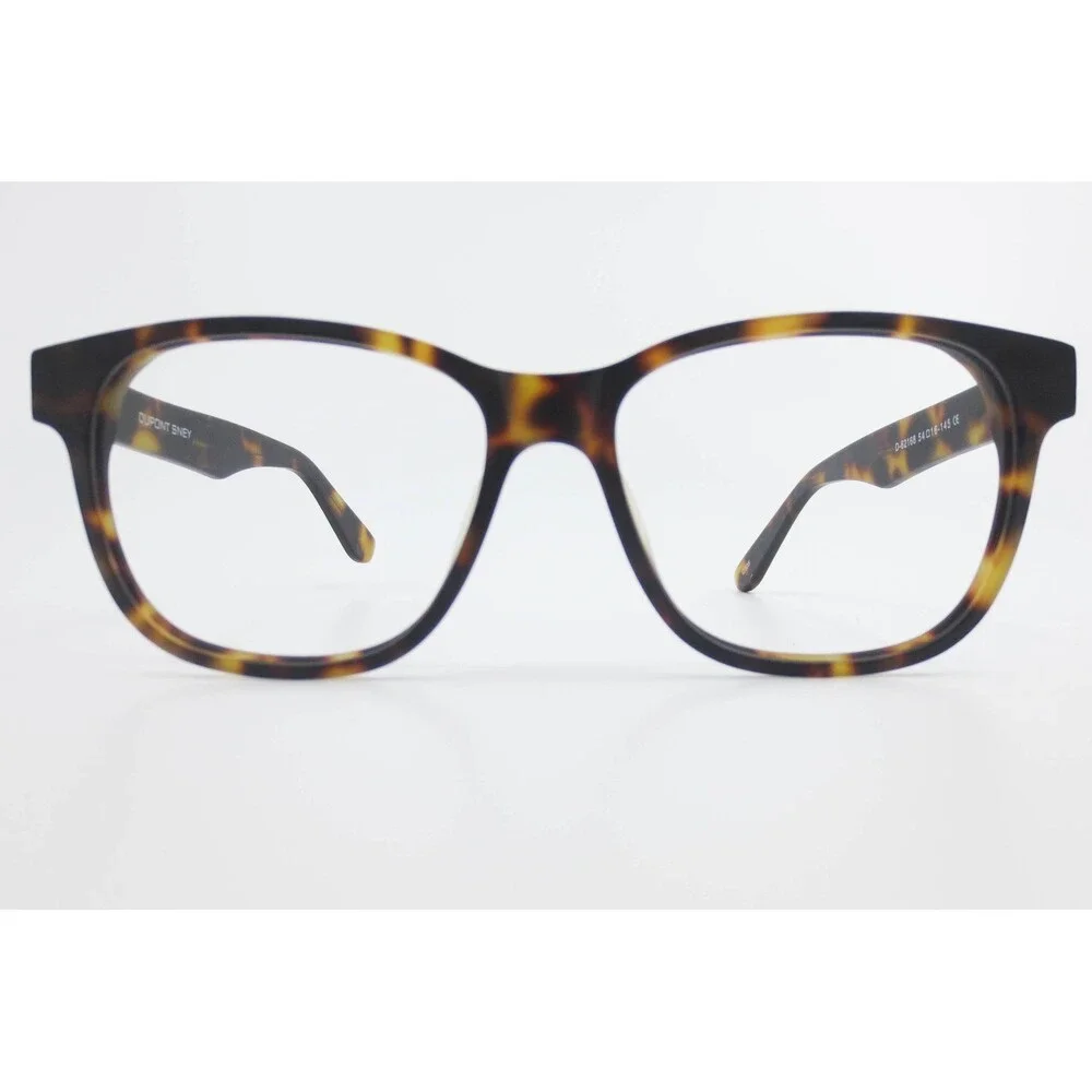 Dupont Sney D-62168 Tortoise Square Eyeglasses Frames 54-16-145 Dark Amber Brown